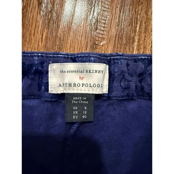 Anthropologie the essential skinny burnout velvet pant purple size 8 - Picture 3 of 10